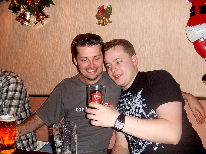 an image of Christmas Eve 2007, Ben and Mike (again)