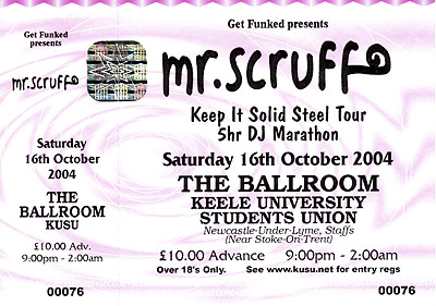 a picture of the Mr Scruff ticket