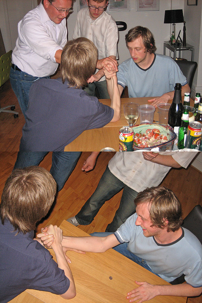 an image of Arm-wrestle: Me and Gaz