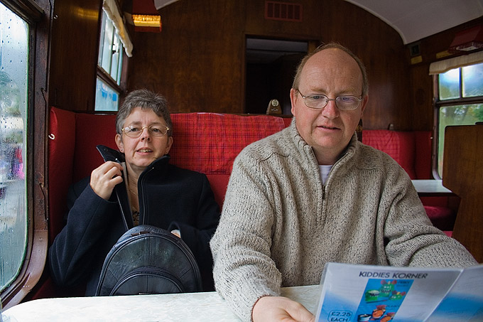 an image of Mum and Dad in a railway carriage