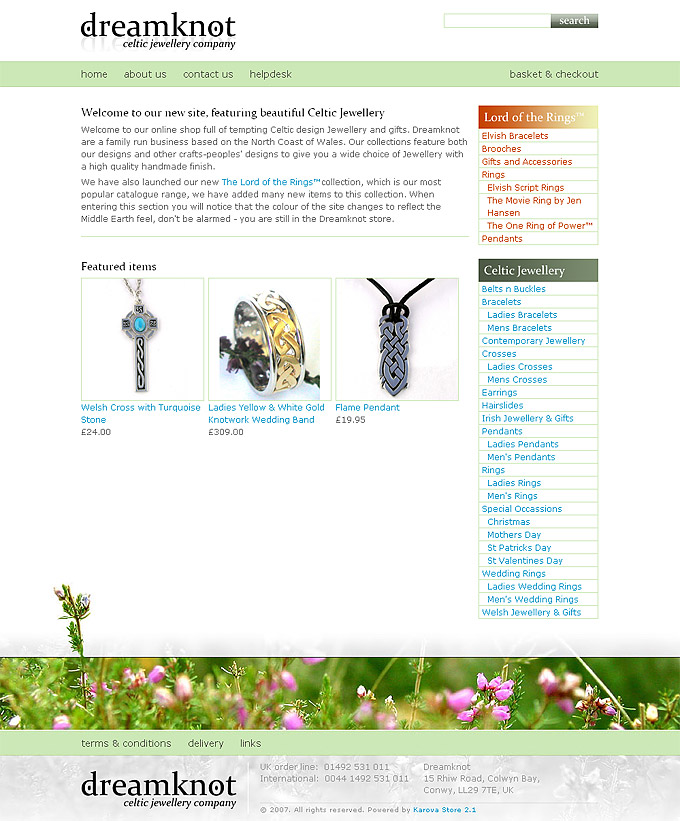 an image of Dreamknot homepage