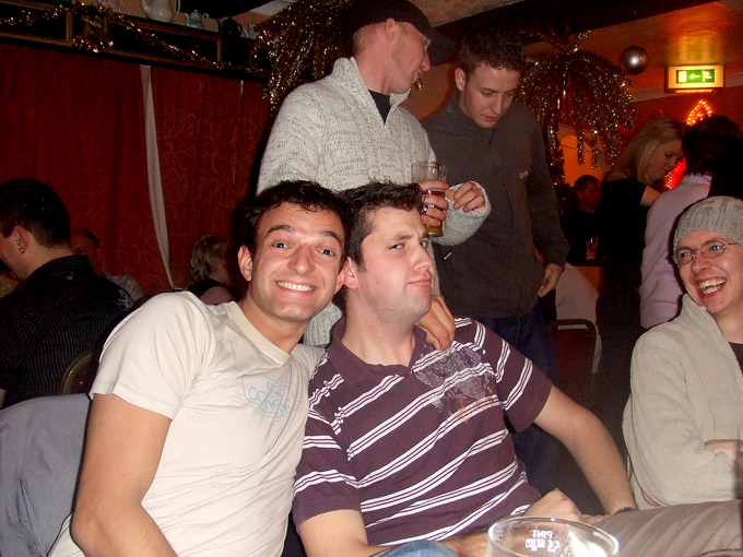 an image of Christmas Eve 2007, John and Matt