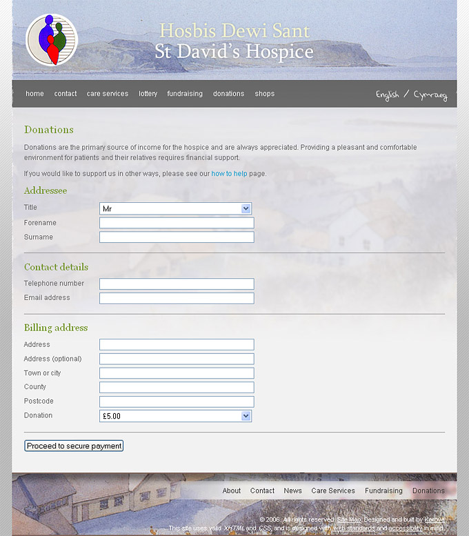an image of The Donations page