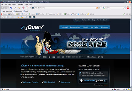 the jQuery homepage